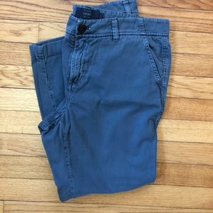 J. Crew Women’s 12 Petite Chinos Straight Leg Blue Cotton